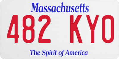 MA license plate 482KY0