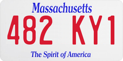 MA license plate 482KY1