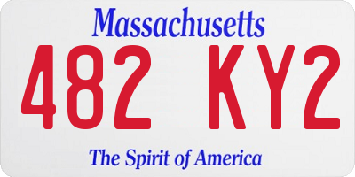 MA license plate 482KY2