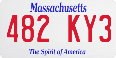 MA license plate 482KY3