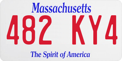 MA license plate 482KY4