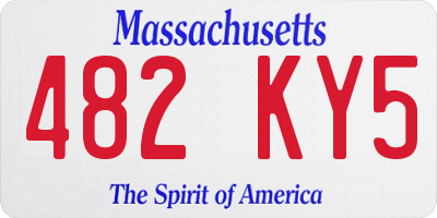 MA license plate 482KY5