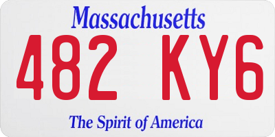 MA license plate 482KY6