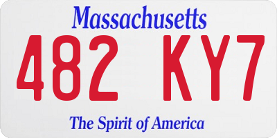 MA license plate 482KY7