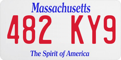 MA license plate 482KY9