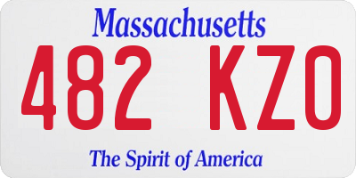 MA license plate 482KZ0