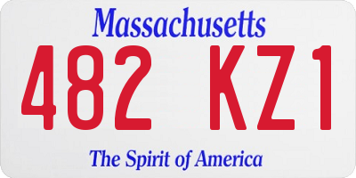 MA license plate 482KZ1