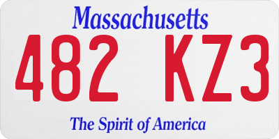 MA license plate 482KZ3