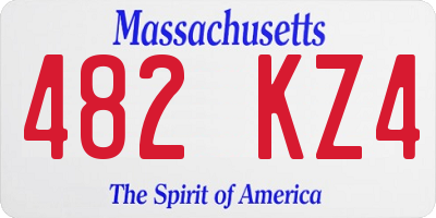 MA license plate 482KZ4