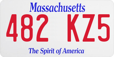 MA license plate 482KZ5
