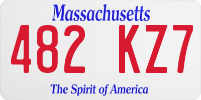 MA license plate 482KZ7