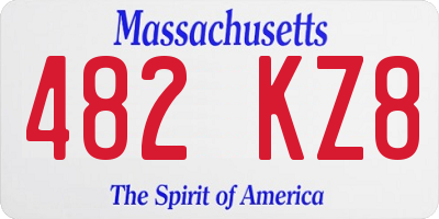 MA license plate 482KZ8