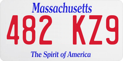 MA license plate 482KZ9