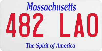 MA license plate 482LA0