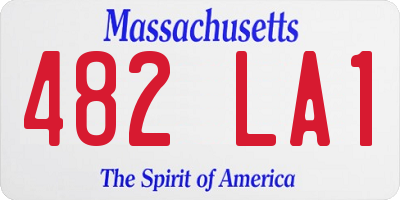 MA license plate 482LA1