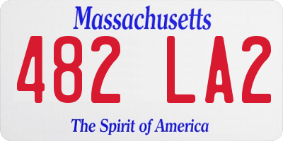 MA license plate 482LA2