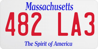 MA license plate 482LA3