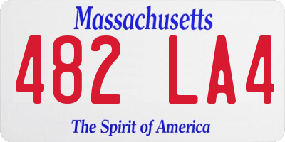 MA license plate 482LA4