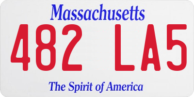 MA license plate 482LA5