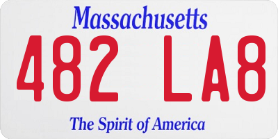 MA license plate 482LA8
