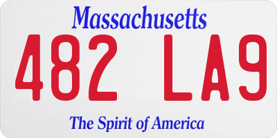 MA license plate 482LA9