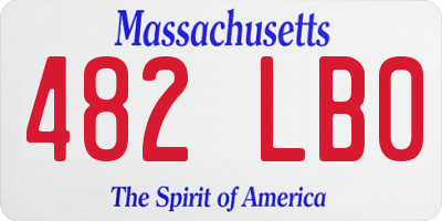 MA license plate 482LB0