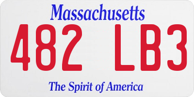 MA license plate 482LB3