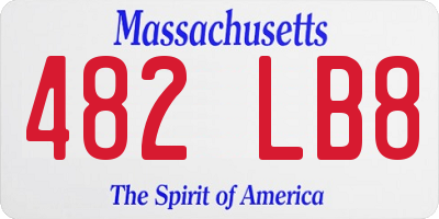 MA license plate 482LB8