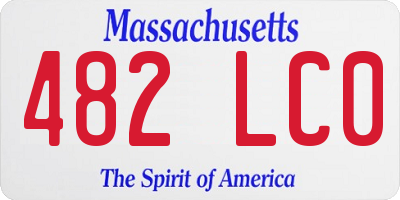 MA license plate 482LC0