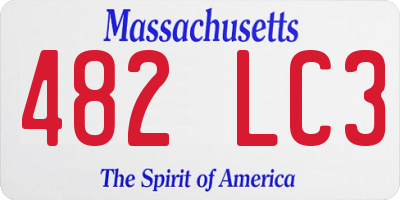 MA license plate 482LC3