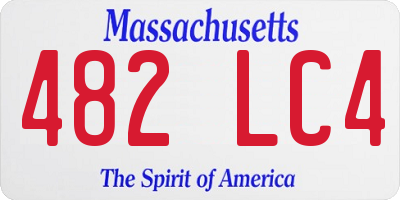 MA license plate 482LC4