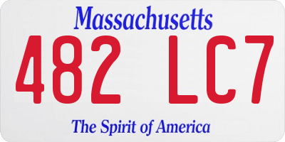 MA license plate 482LC7