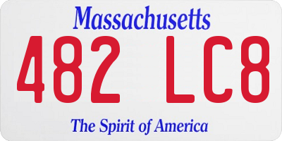 MA license plate 482LC8