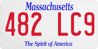 MA license plate 482LC9