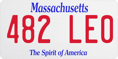 MA license plate 482LE0