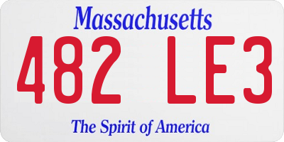 MA license plate 482LE3