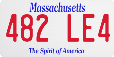 MA license plate 482LE4