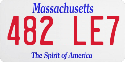 MA license plate 482LE7