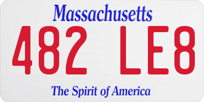 MA license plate 482LE8