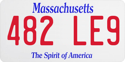 MA license plate 482LE9