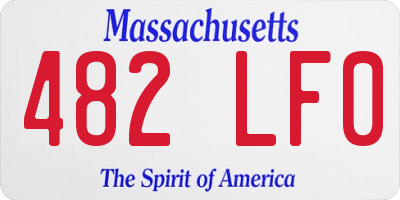 MA license plate 482LF0