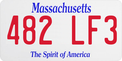 MA license plate 482LF3