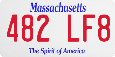 MA license plate 482LF8