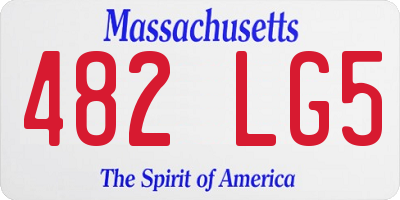 MA license plate 482LG5