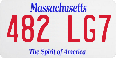 MA license plate 482LG7