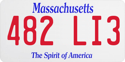 MA license plate 482LI3