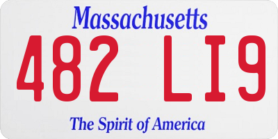 MA license plate 482LI9