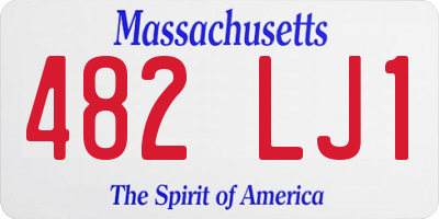 MA license plate 482LJ1