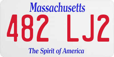 MA license plate 482LJ2