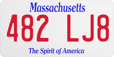 MA license plate 482LJ8
